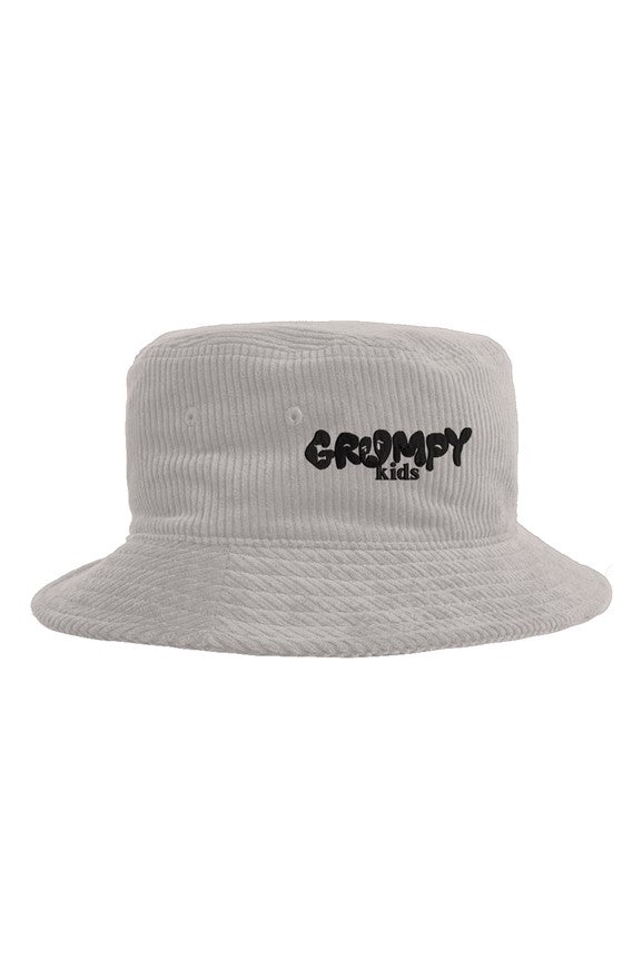 gk Cord Bucket Hat bone(white) black embroidery