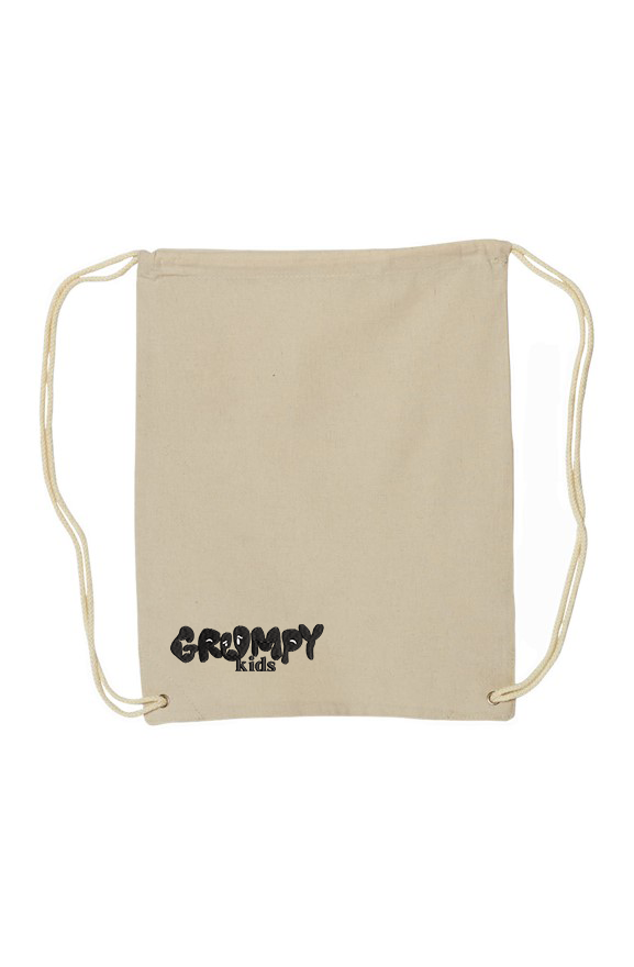 gk Canvas Drawstring Backpack(blk embroidery) (nat