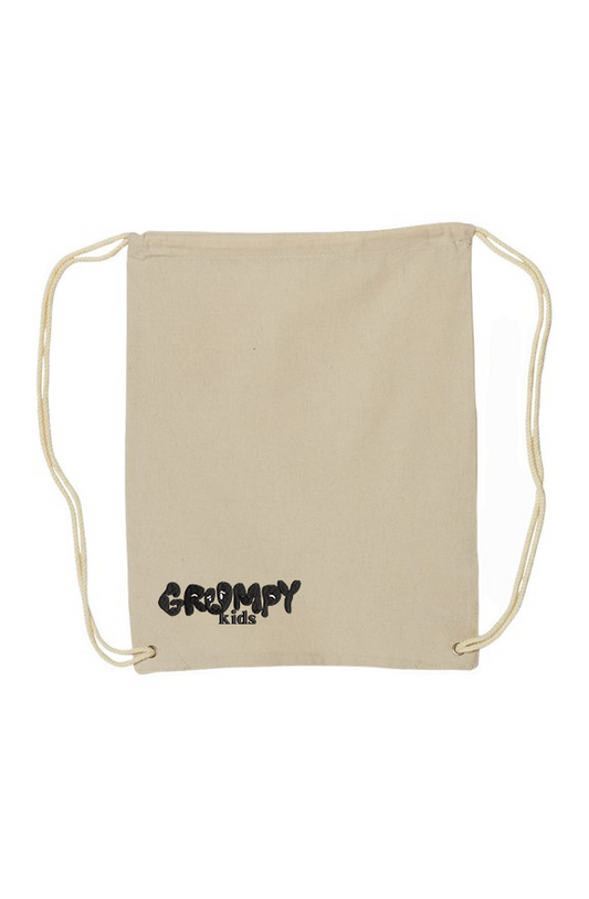 gk Canvas Drawstring Backpack(blk embroidery) (nat