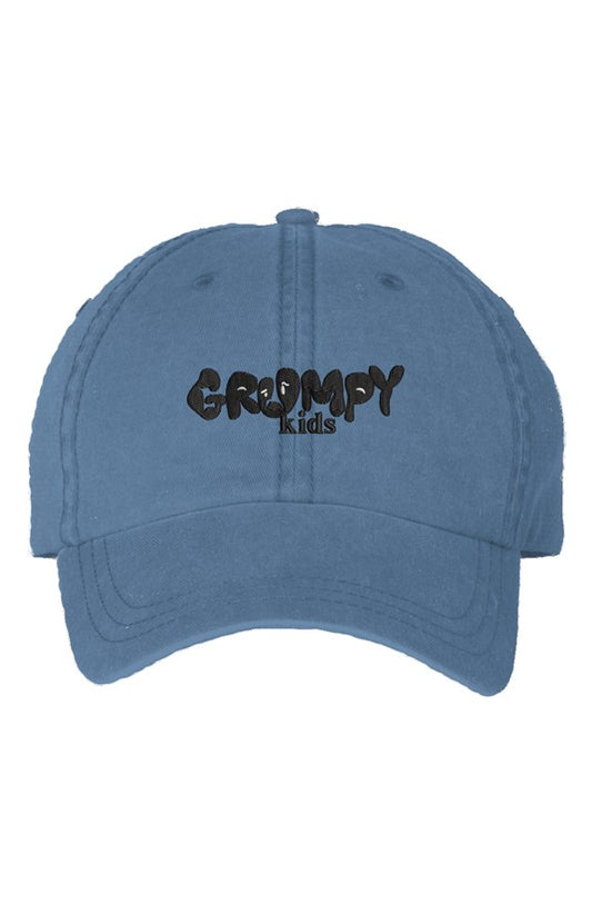 gk Pigment Dyed Cap (denim ) black embroidery 
