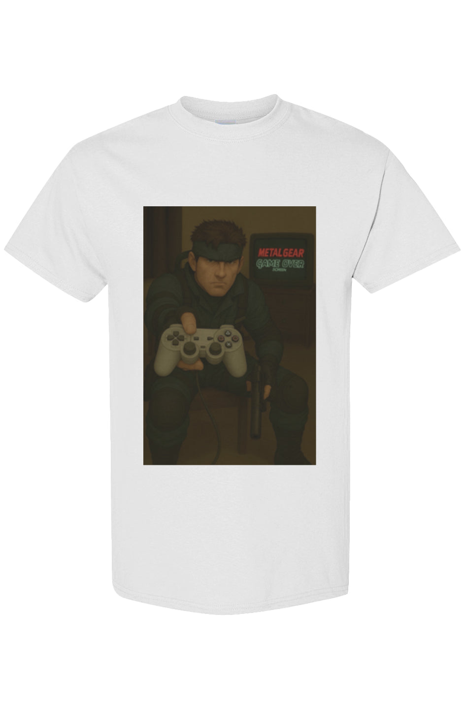 Metal gear solid inspired tee "kept you waiting huh?" (solid snake)