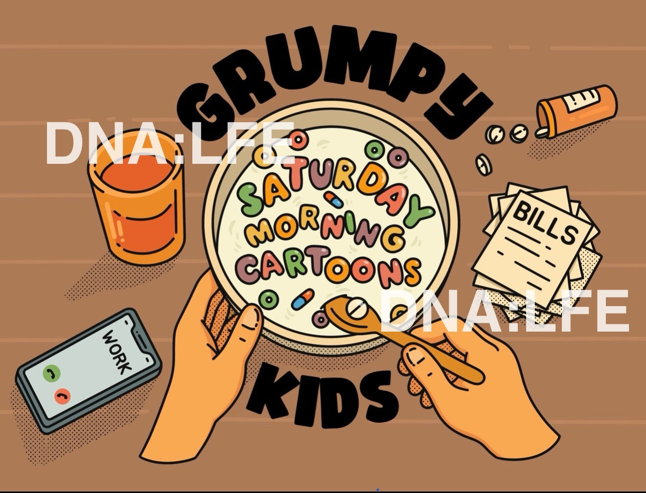 Grumpy Kids Saturday Morning Cartoons Tee (color)